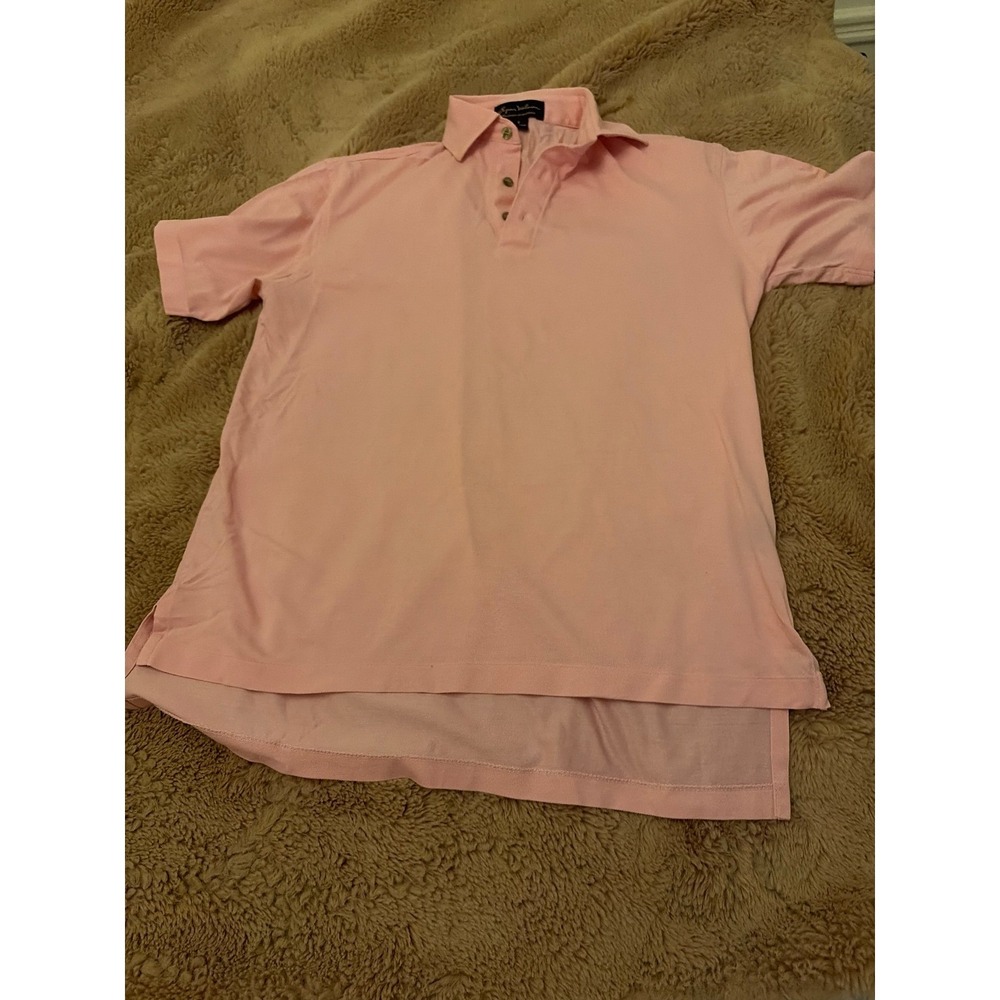 Byron Nelson Eleven Straight Mens Pink Cotton Pique Polo Shirt Short Sleeve S